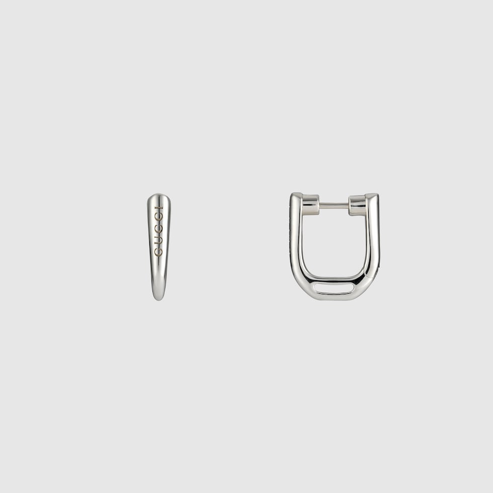 GUCCI staffa スタッファ ラージ フープ イヤリング ピアス Gucci Staffa small hoop earrings in 925 sterling silver
