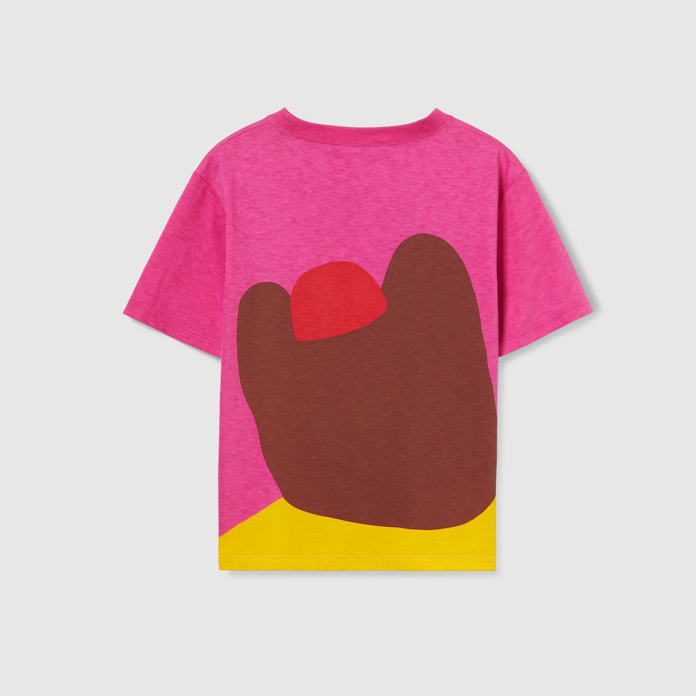 チルドレンズ〕プリント コットン Tシャツ ・フューシャピンク | GUCCI公式