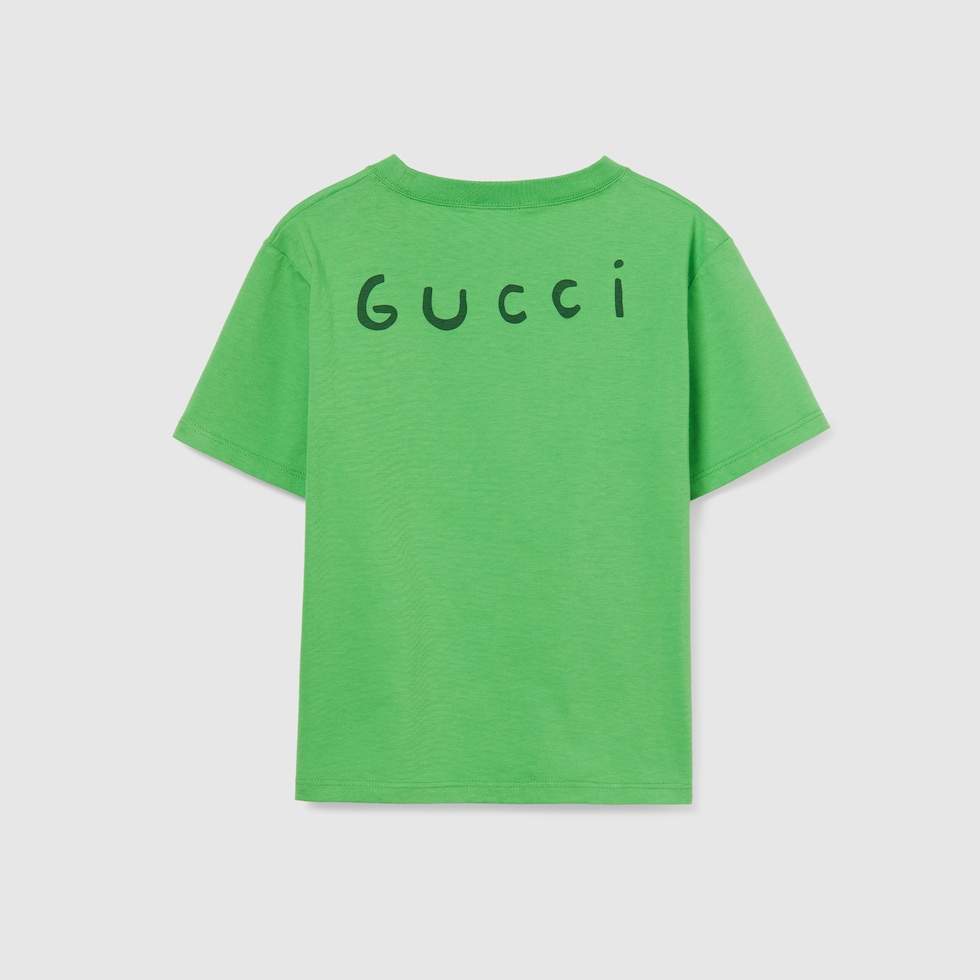 GUCCIチルドレンズ　Tシャツ チルドレンズ〕プリント コットン Tシャツ ・グリーン | GUCCI公式