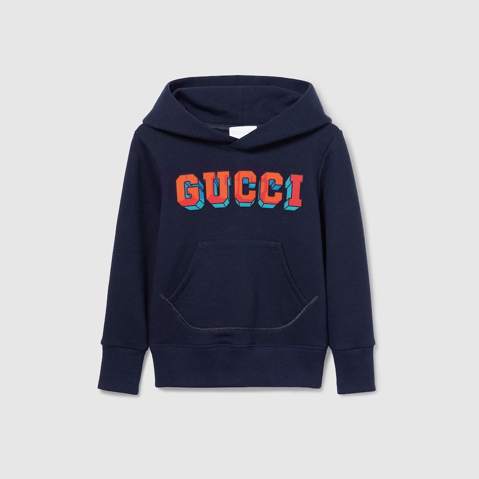 チルドレンズ〕コットン フーデッド スウェットシャツ ・ダーク