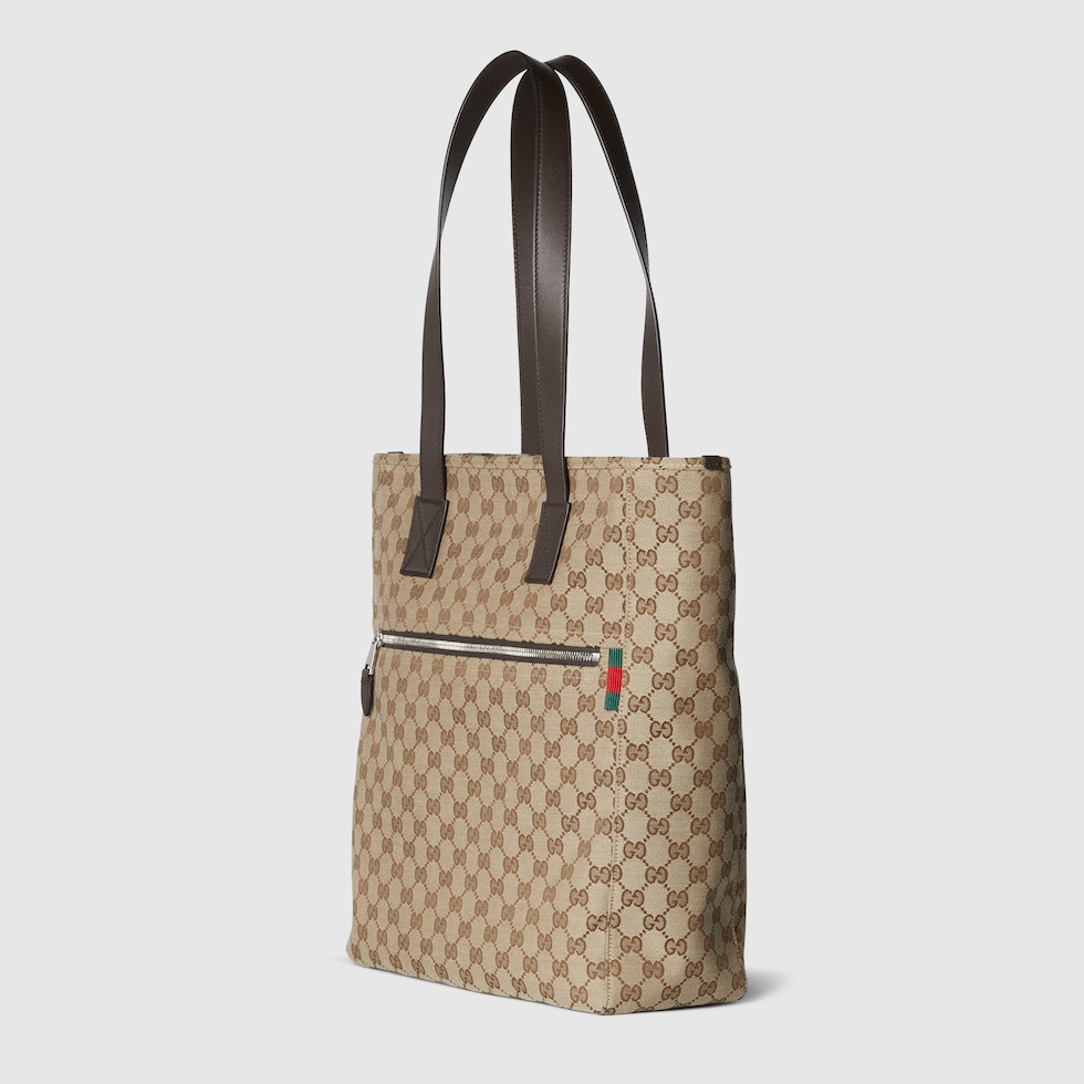 GGキャンバス ミディアム トートバッグ ・ベージュ＆ブラウン GG