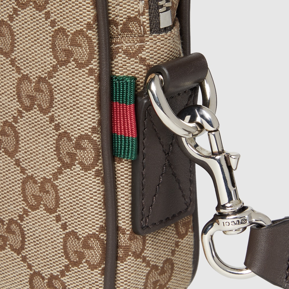 GG canvas small crossbody bag in beige and brown GG canvas