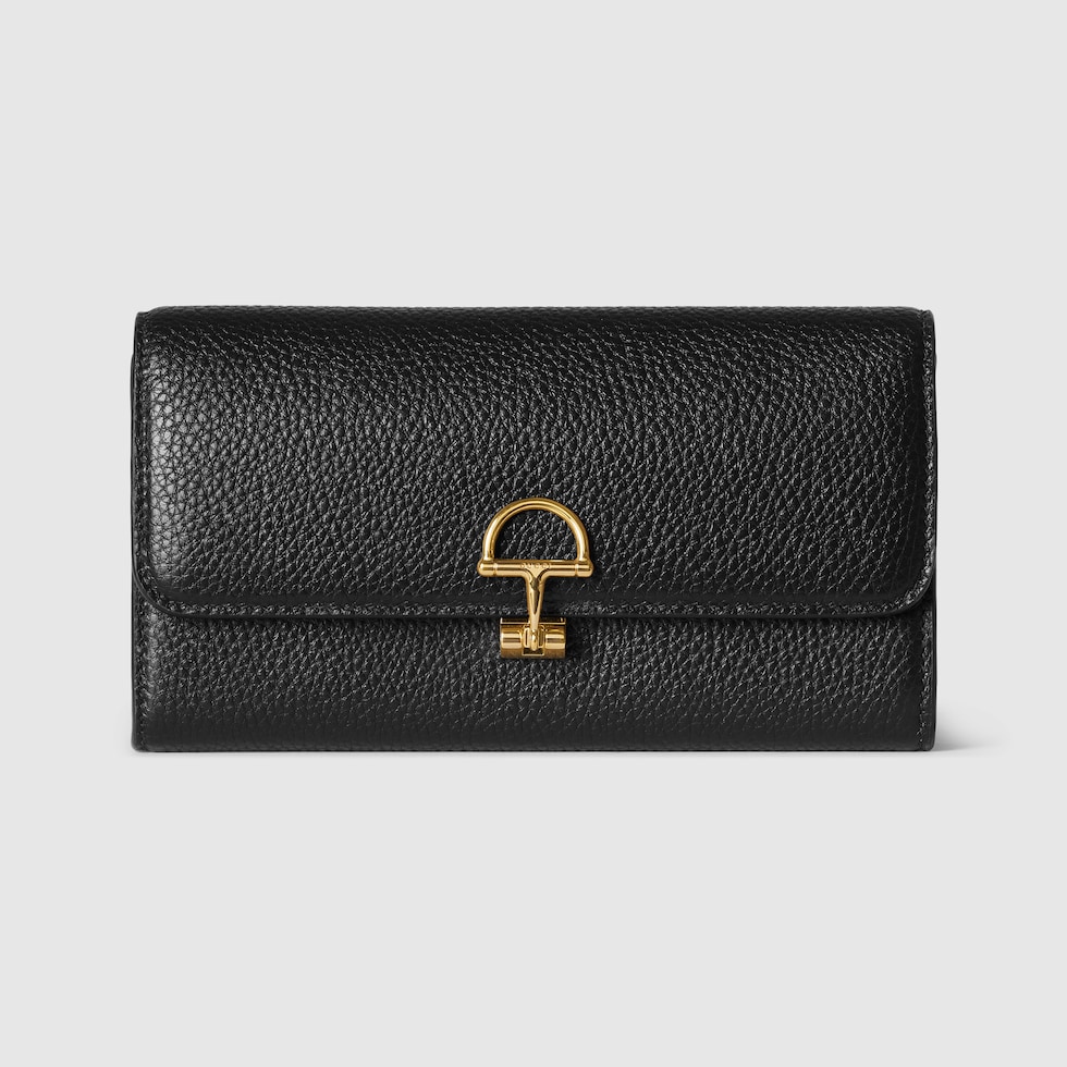Gucci Softbit continental wallet in black leather | GUCCI® UK