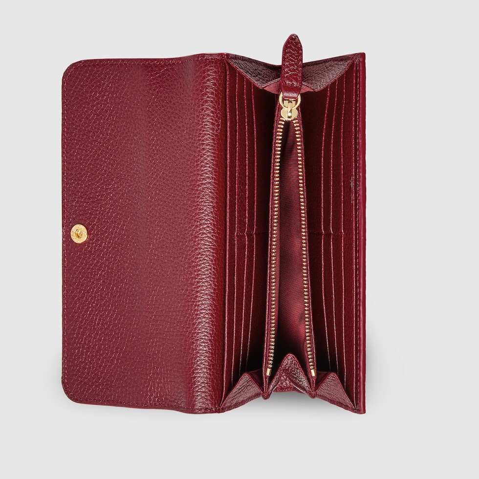 Gucci Softbit Continental レザーウォレット GG Emblem continental wallet in Rosso Ancora red GG leather