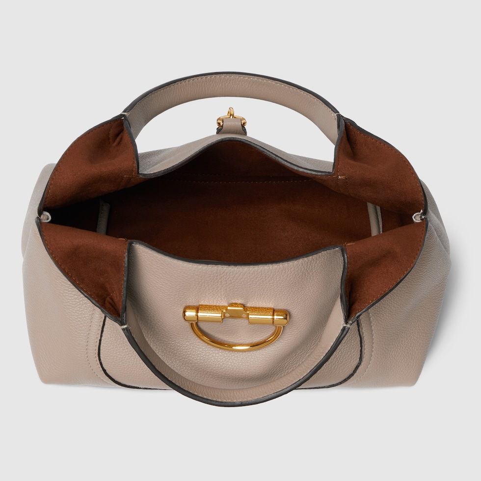 Gucci Softbit medium top handle bag in taupe leather | GUCCI® US