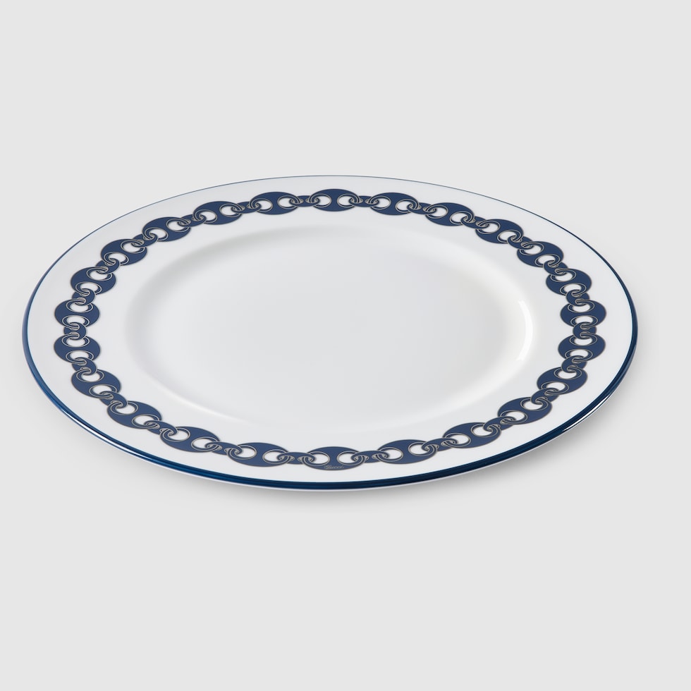 Gucci Marina placeholder plate, set of two in off white and navy