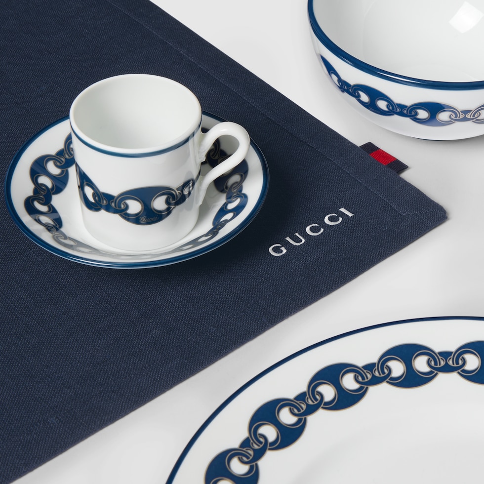 Gucci Marina coffee cup and saucer, set of two in off white and