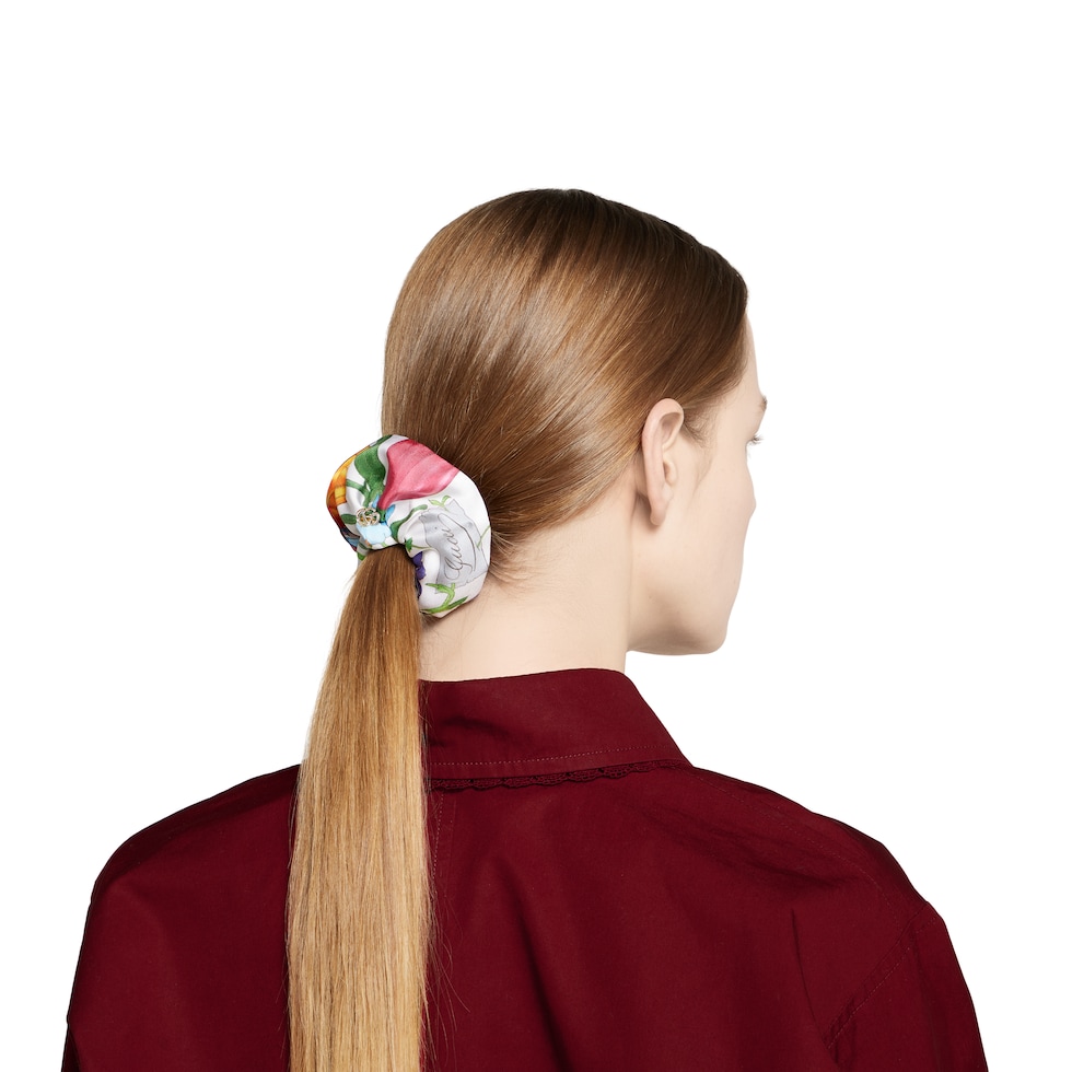 GUCCI Silk scrunchie with iconic floral print グッチ Silk scrunchie with iconic floral print GUCCI - Nugnes1920