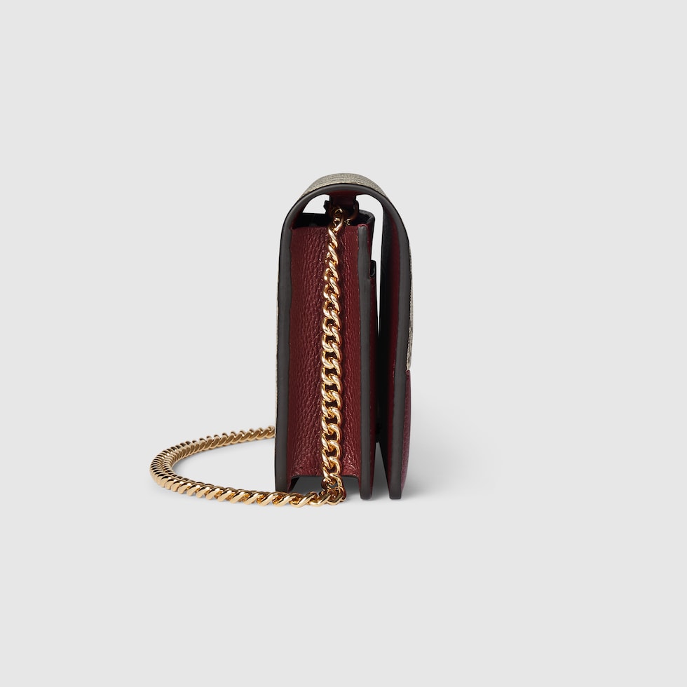 Gucci Marmont Chain Wallet Rosso Ancora Red Cowhide 254968