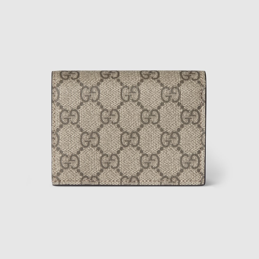 【GUCCI】グッチGGエンブレム ジップミニウォレット ベージュ GGエンブレム〕スモールウォレットベージュ＆ダークブラウン GG