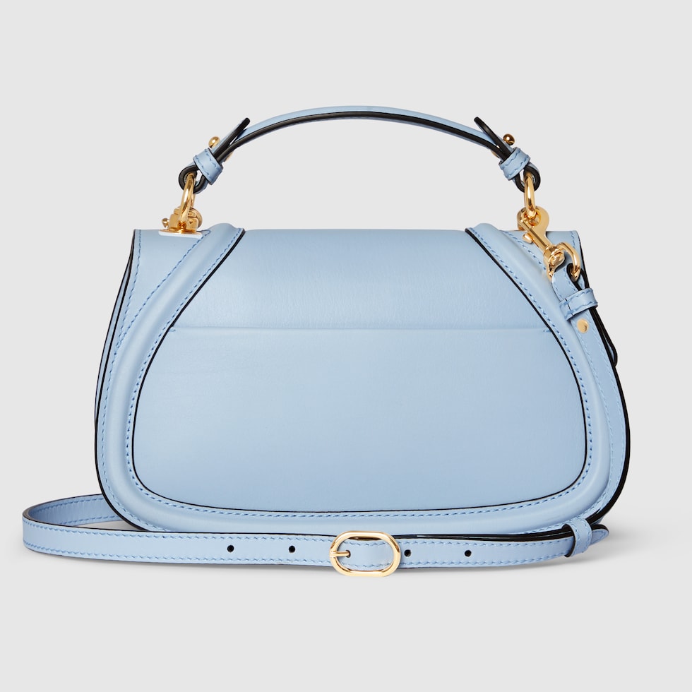 Gucci Blondie medium top handle bag in light blue leather