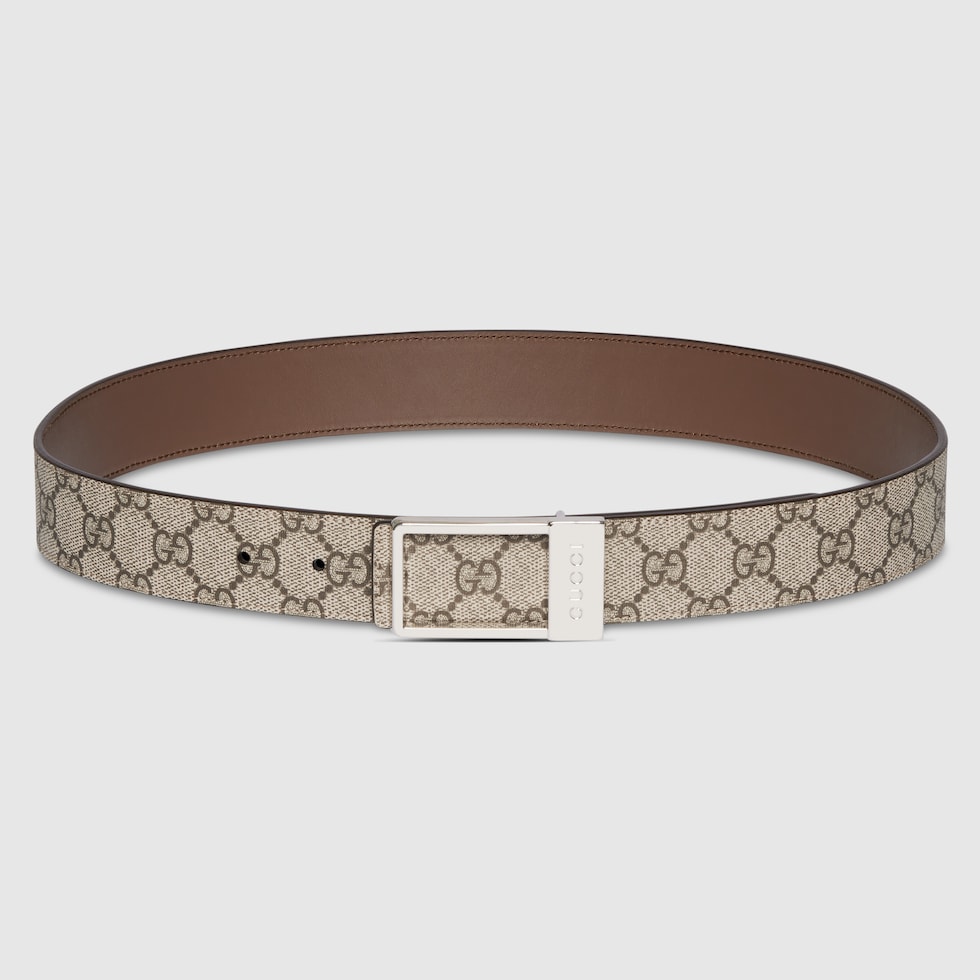 GUCCI Beige Canvas Brown Leather Supreme GG Interlocking
