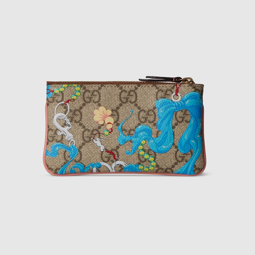 ハートシェイプ キーチェーンベージュ＆ブラウン ファブリック