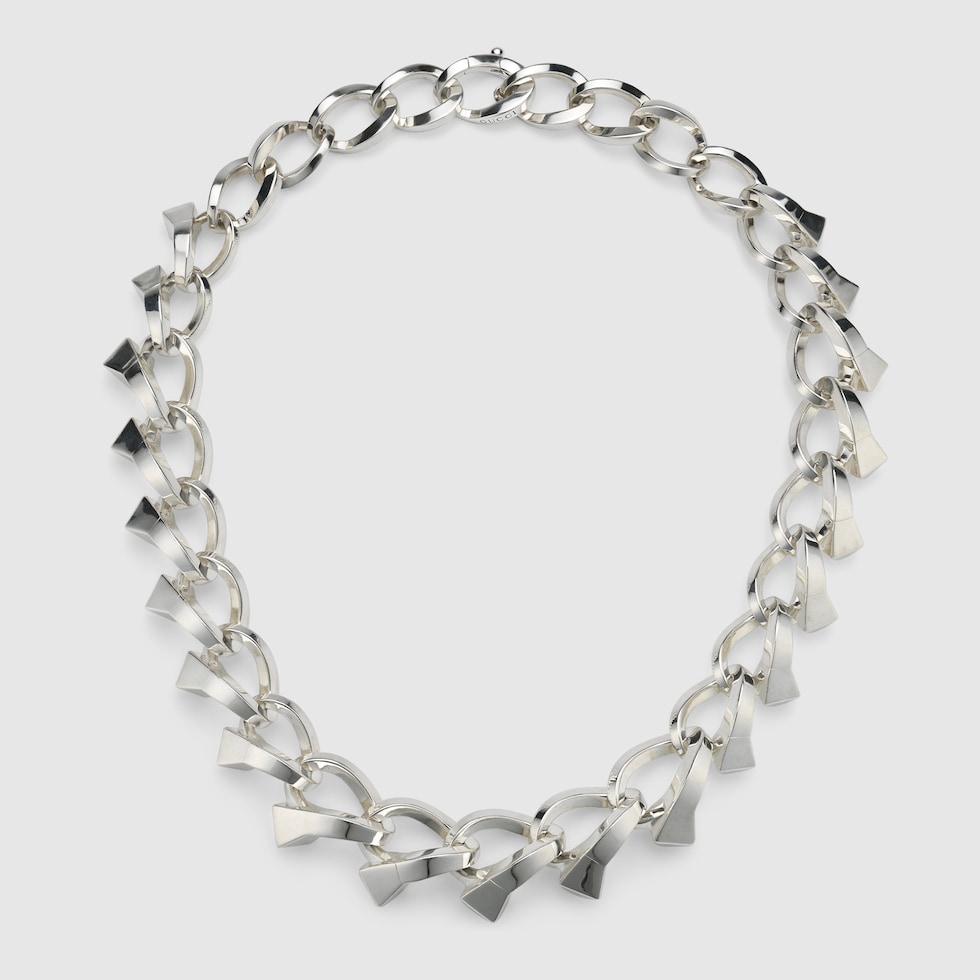 ミュージシャン HYSFORM Timepiece Necklace Chiodo chunky intertwined necklace in 925 sterling silver