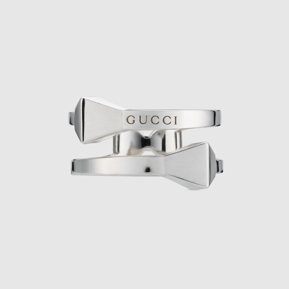 国内直営**GUCCI**グッチ キオード コントラリエ リング グッチ キオード〕シルバージュエリー コレクション