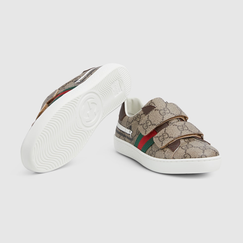 チルドレンズ〕エース スニーカー ・ベージュ＆ブラウン GGスプリーム