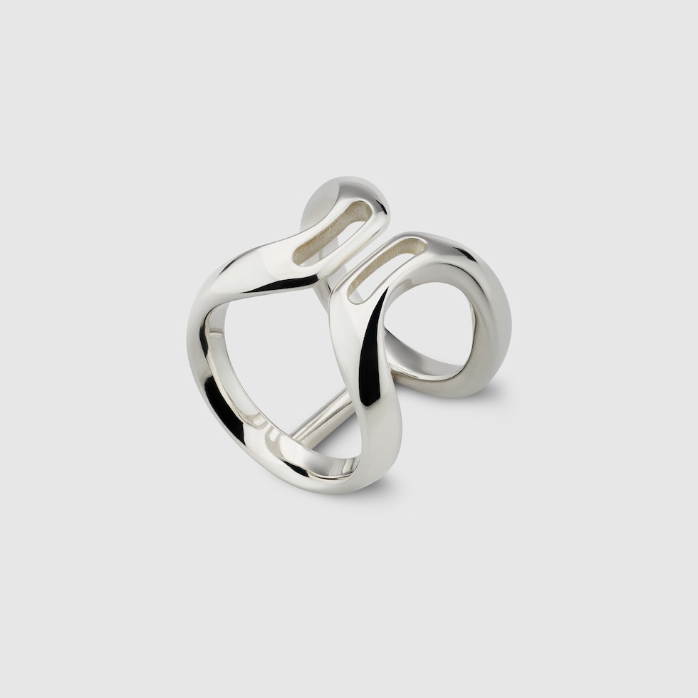 GUCCI staffa スタッファ フープ イヤリング Gucci Staffa small hoop earrings in 925 sterling silver