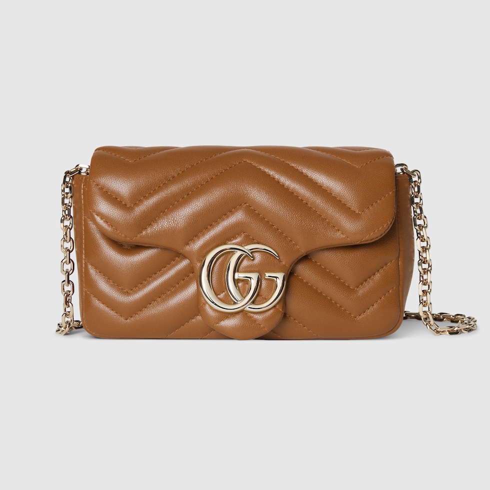 GG 마몽] 명품 미니 숄더백 - 브라운 레더 | GUCCI® KR