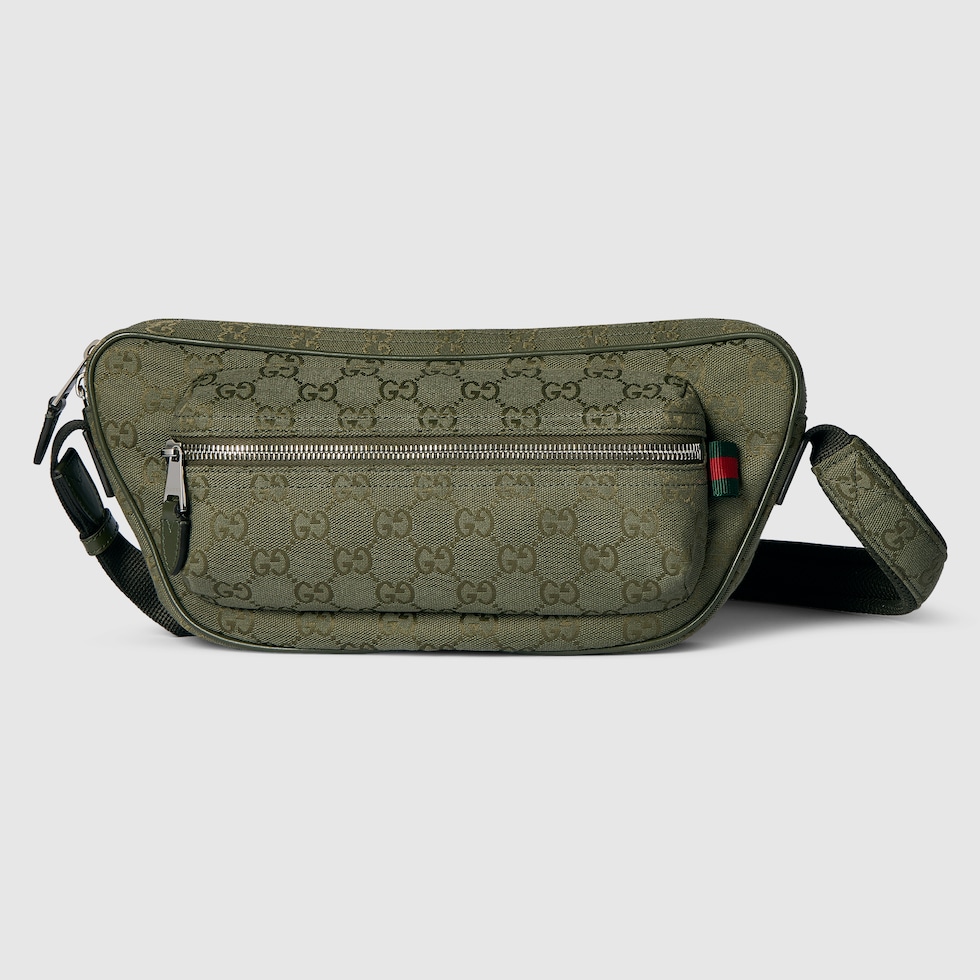 GGキャンバス ラージ スリングバッグ ・フォレストグリーン GG