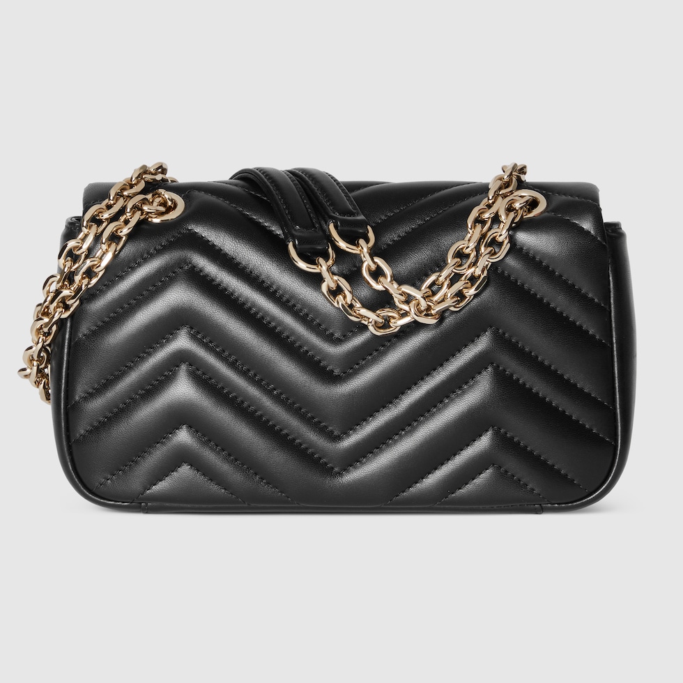 GG Marmont small shoulder bag in black leather | GUCCI® US