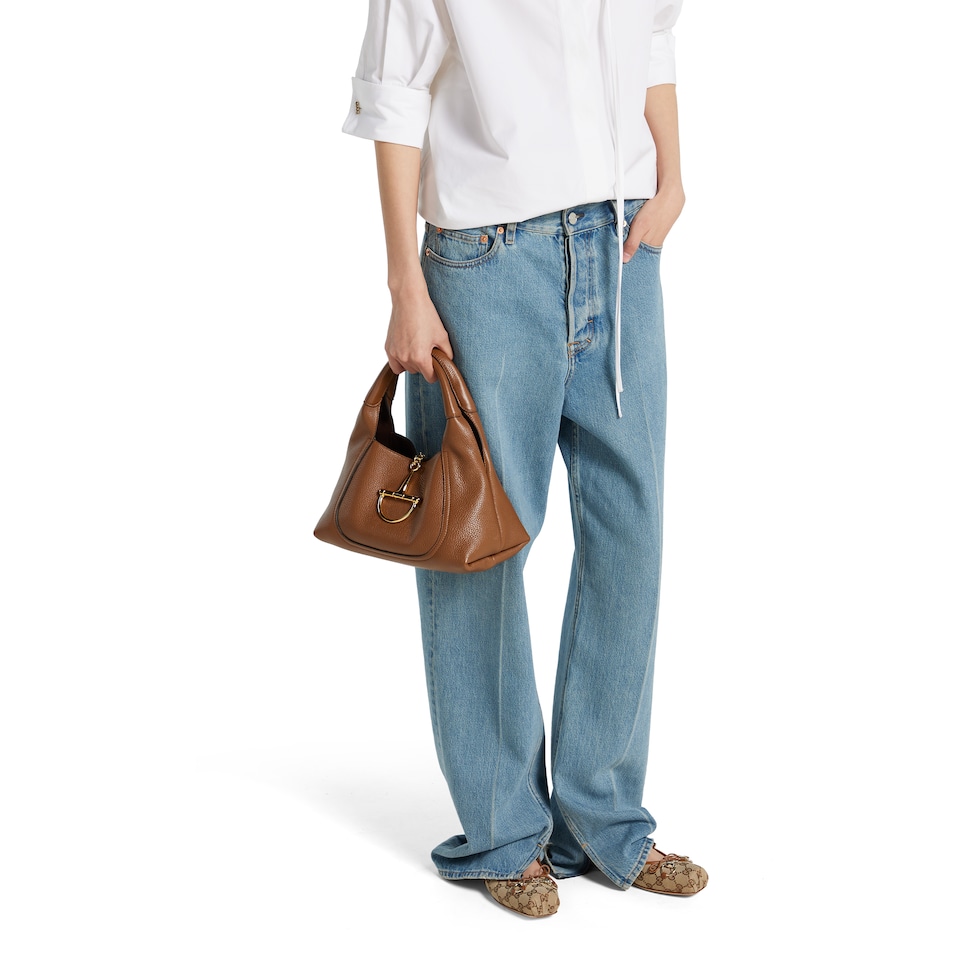 Gucci Softbit medium top handle bag in brown leather | GUCCI® US