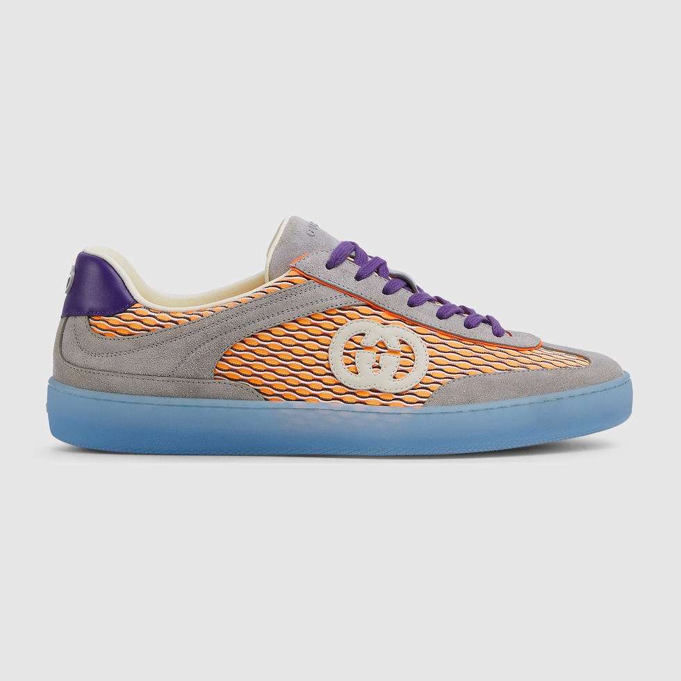 Men's G75 sneaker in multicolor mesh and suede | GUCCI® US