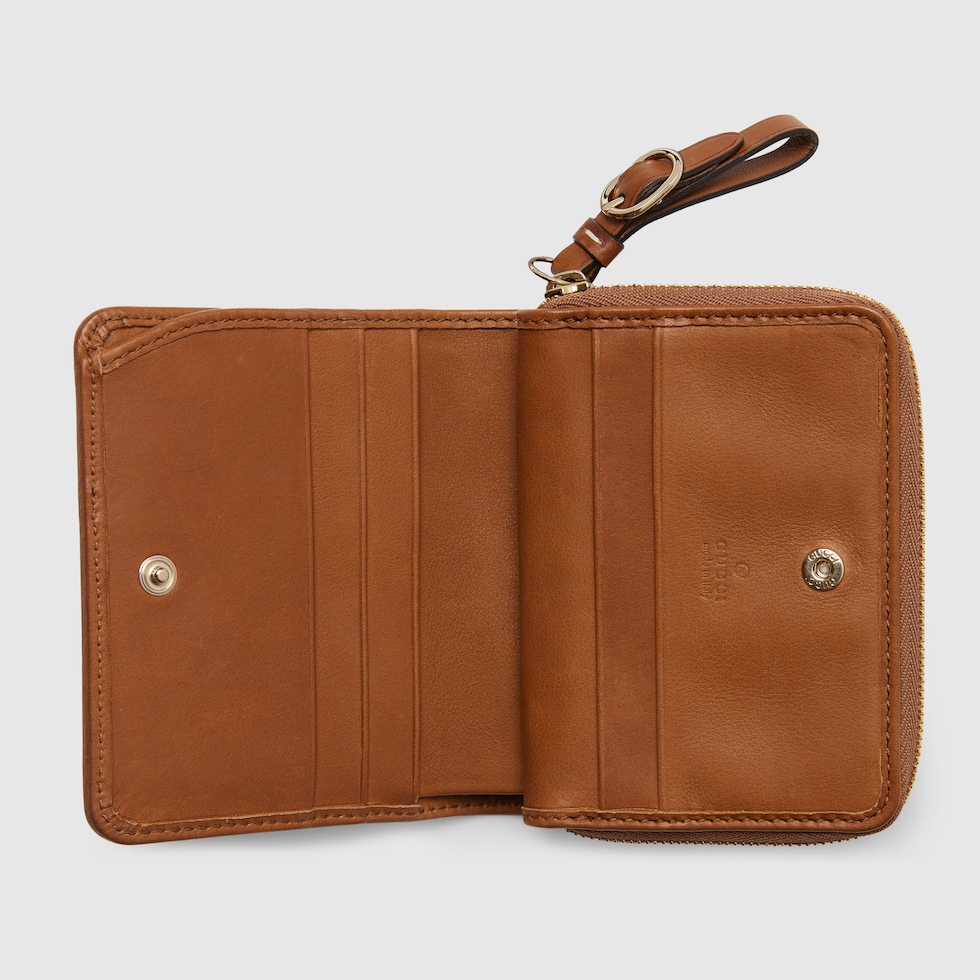 財布・小物その他 Gucci MINI GG EMBLEM WALLET Beige GG Emblem Mini printed coated-canvas and leather