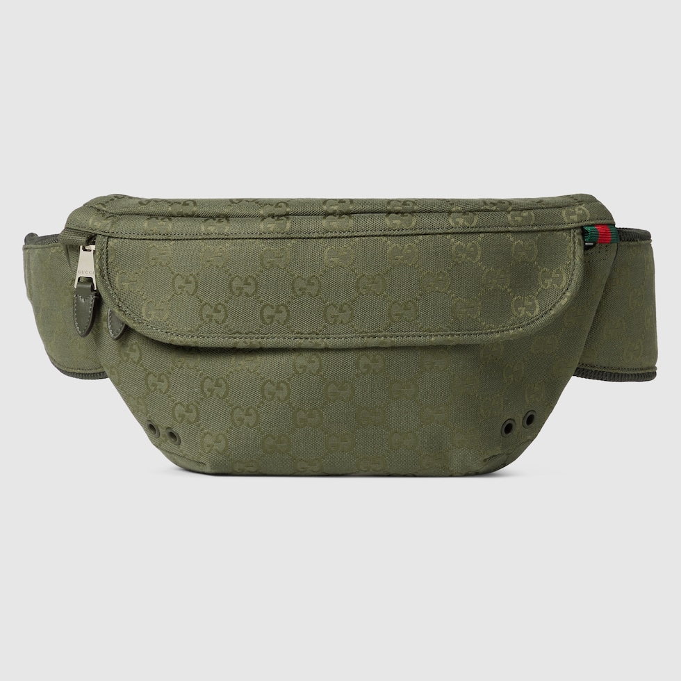GUCCI キャンバスベルト 85/34 グリーン/レッド