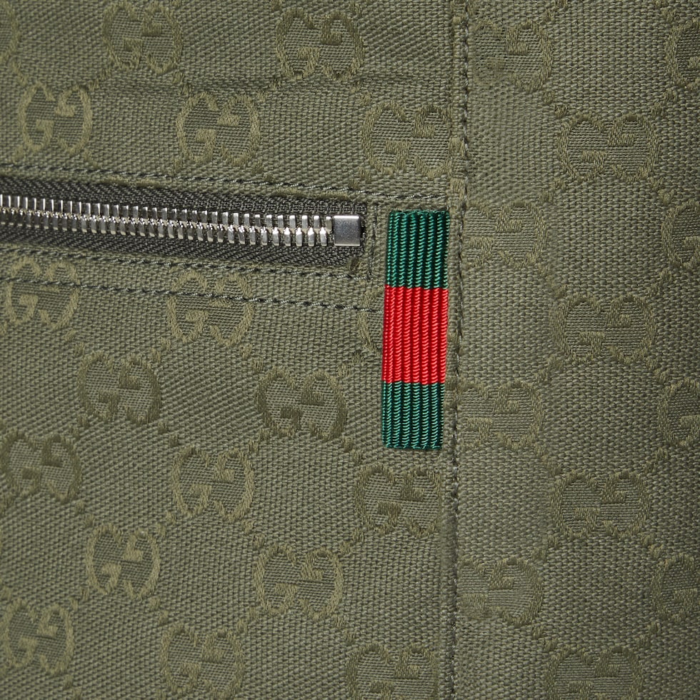 GG canvas medium tote bag in forest green GG canvas | GUCCI® US