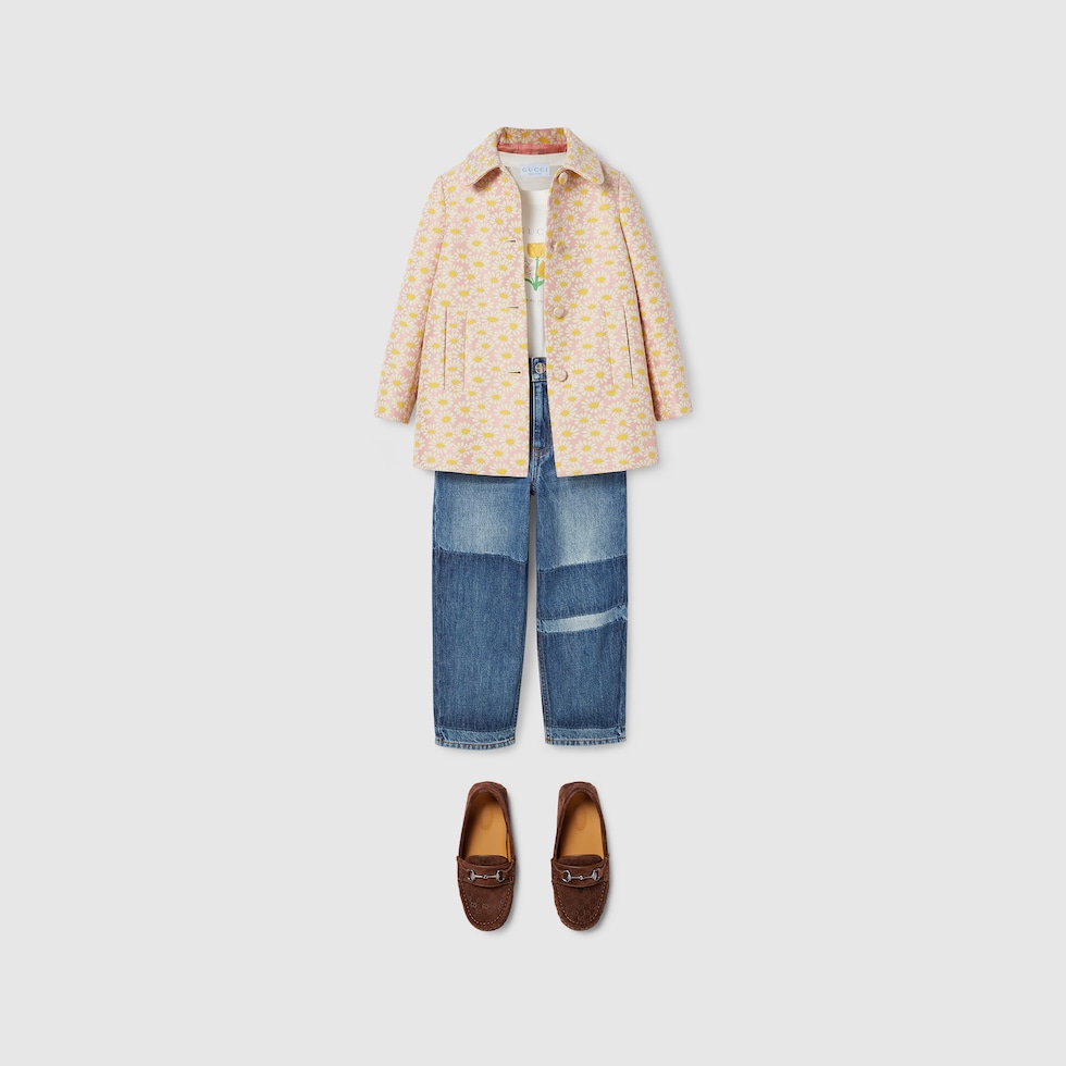 Children's denim pants in blue and light blue | GUCCI® US