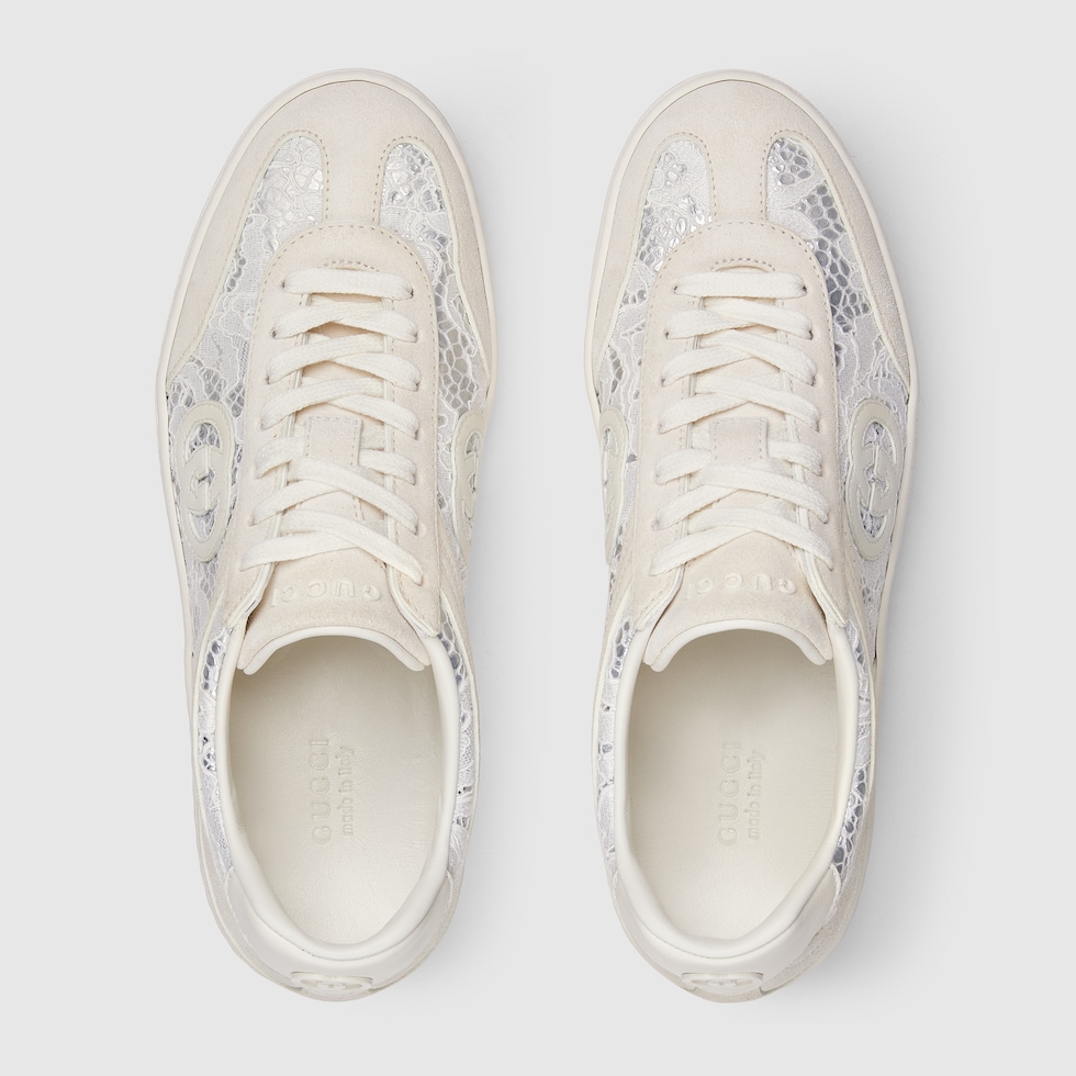 Women's G75 sneaker in white suede | GUCCI® US
