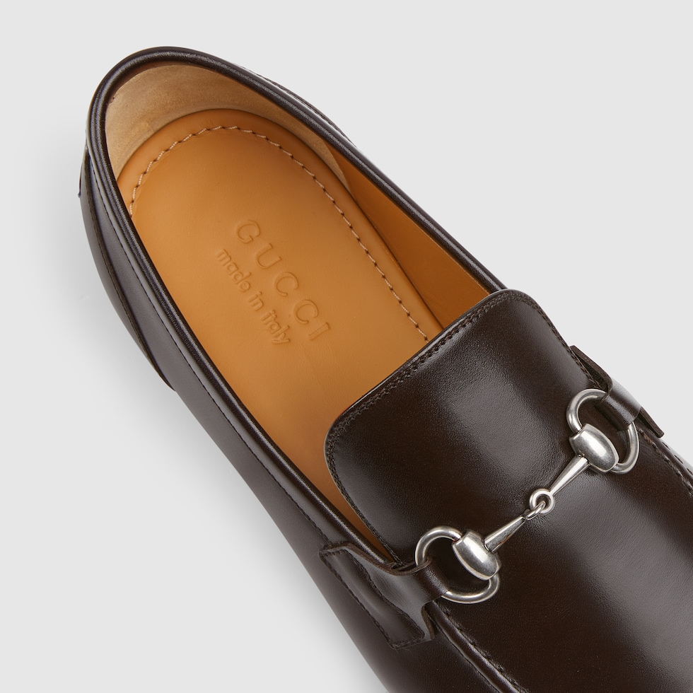 Mocassino Gucci Jordaan uomo in pelle marrone scuro | GUCCI® IT