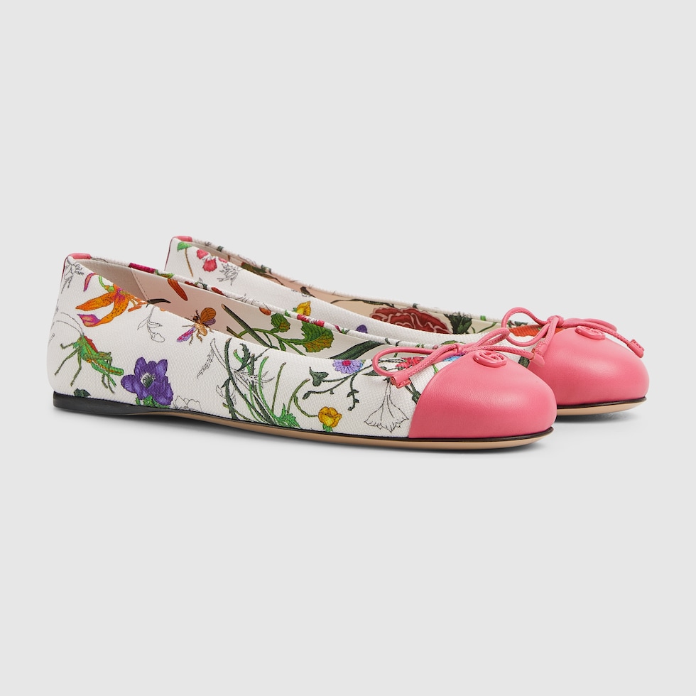 【関税&送料込】Gucci Pastel Pink Satin Ballerinas Gucci cub3d ballet flat in pink silk satin | GUCCI® US