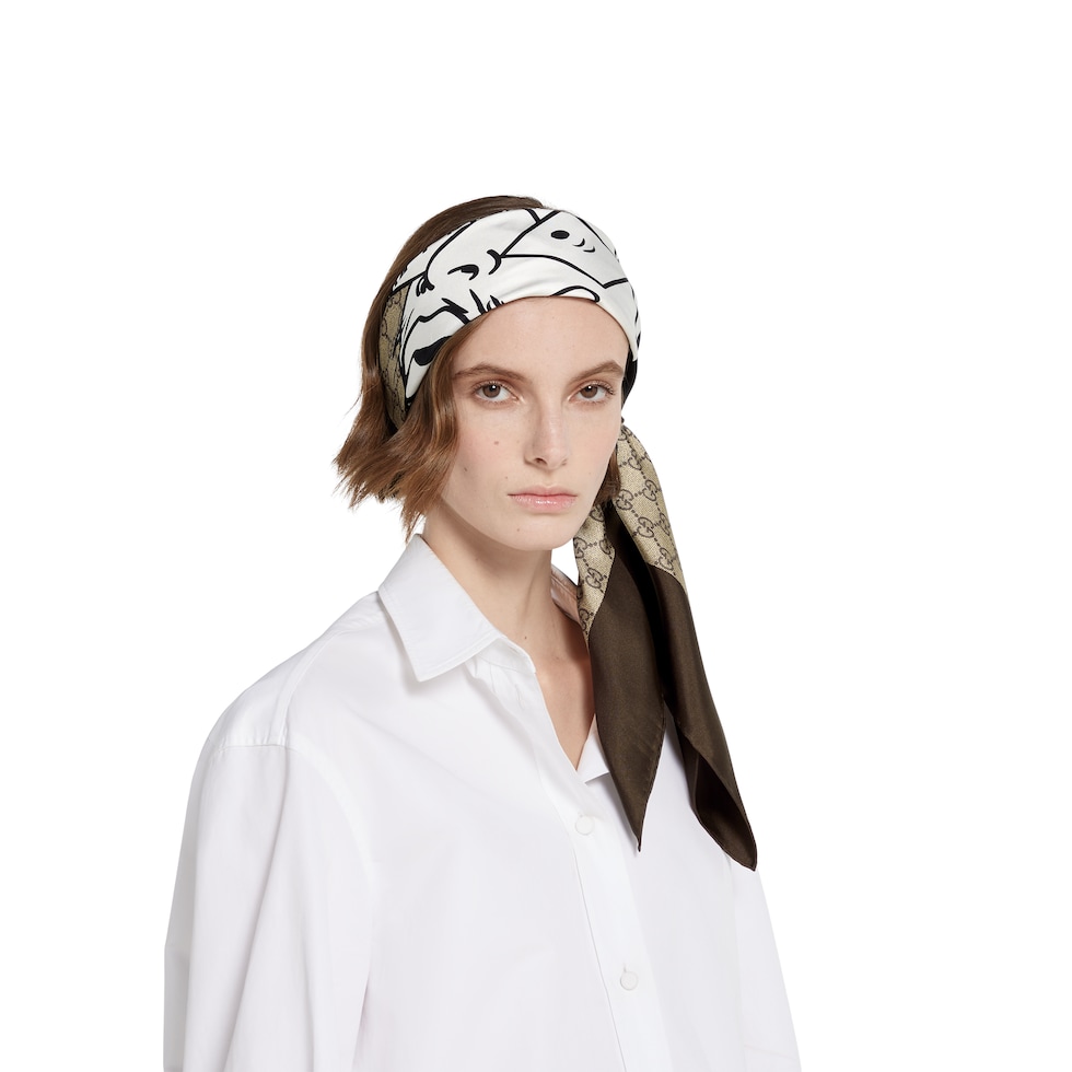 GUCCI スカーフ 90×90 90 x 90 project printed silk carré in multicolor | GUCCI® US