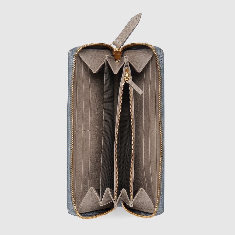 ダブルG バイカラー ジップアラウンドウォレット ・ライトブルー