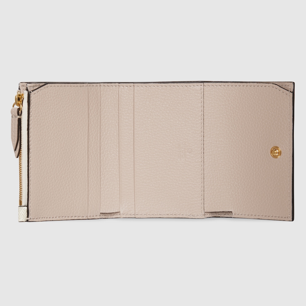 GUCCI バイカラー ミニ ウォレット　ベージュ ダブルG バイカラー ミニ ウォレット ・ベージュ＆ホワイト GG