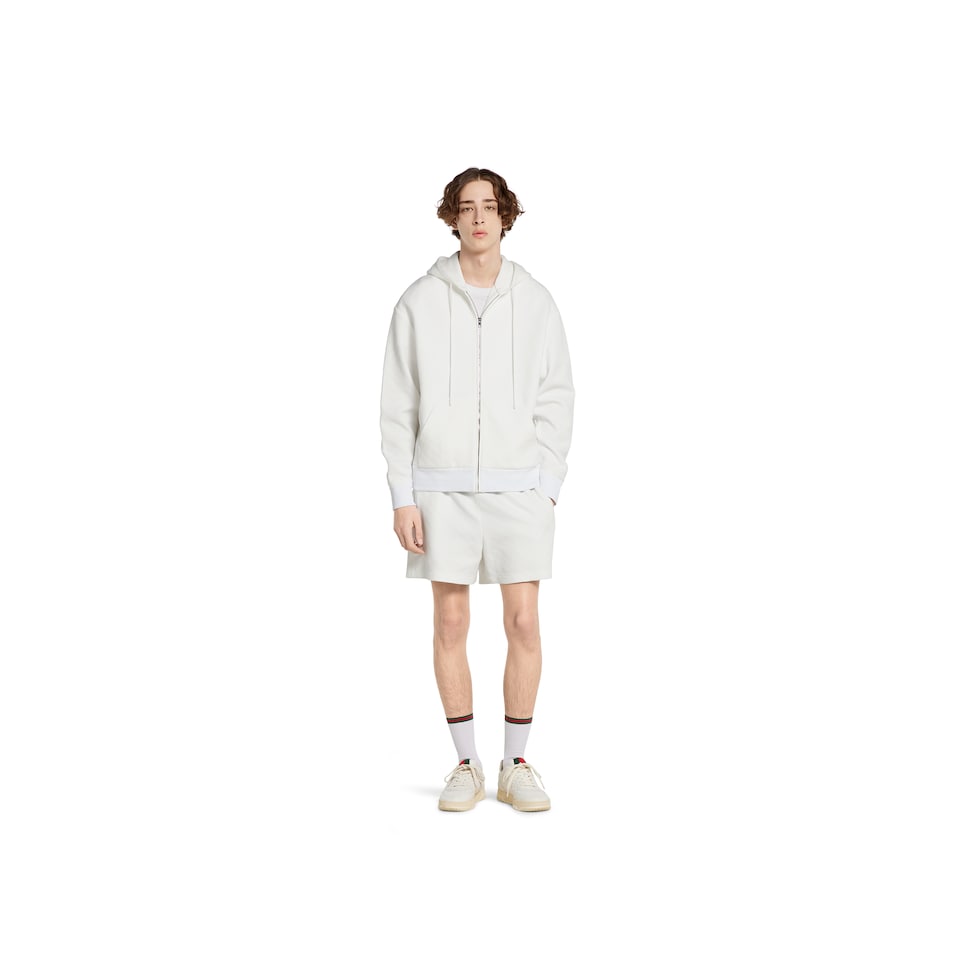 Embossed GG technical jersey shorts in white | GUCCI® US
