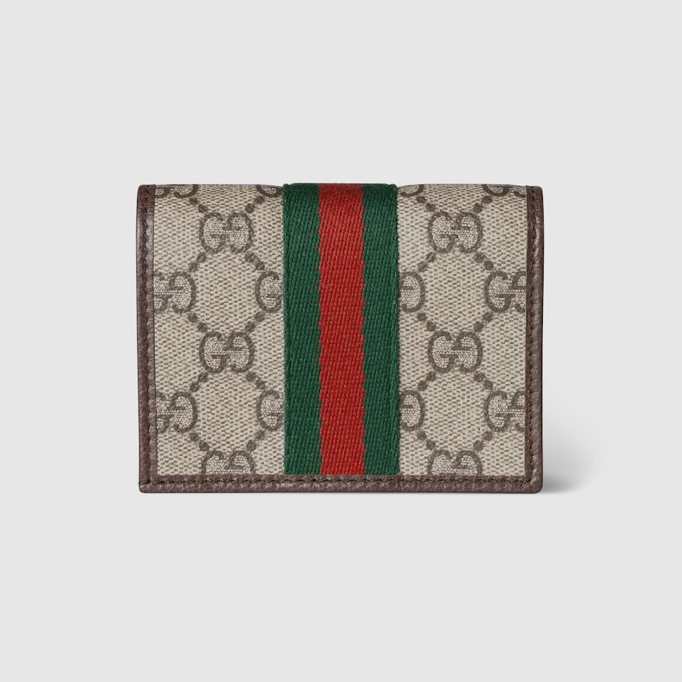 Ophidia small wallet in beige and brown GG Supreme | GUCCI® US