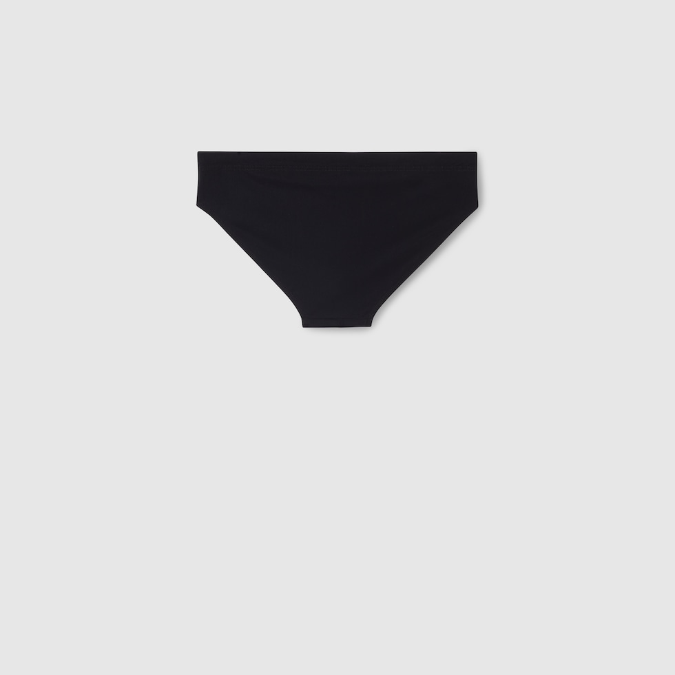 Elastane swim briefs with print in black | GUCCI® US