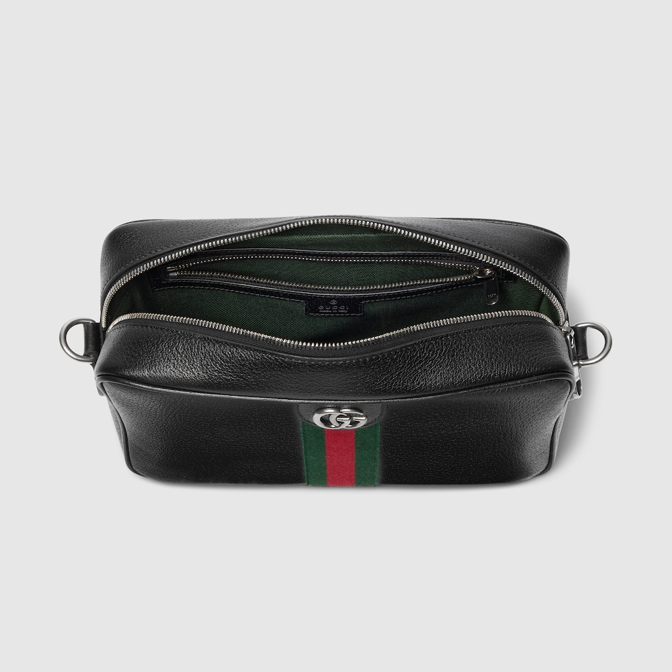 Ophidia medium crossbody bag in black soft leather | GUCCI® US