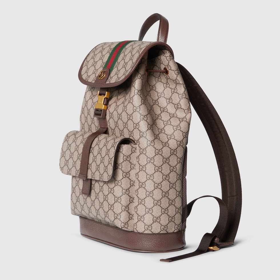 オフィディア〕スモール バックパック ・ベージュ＆ダークブラウン