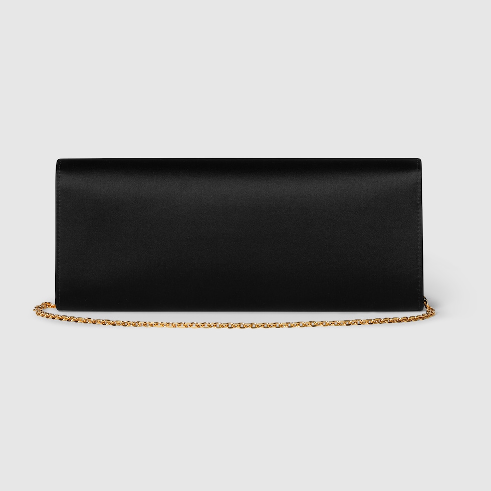 Gucci 73 clutch in black silk satin | GUCCI® US