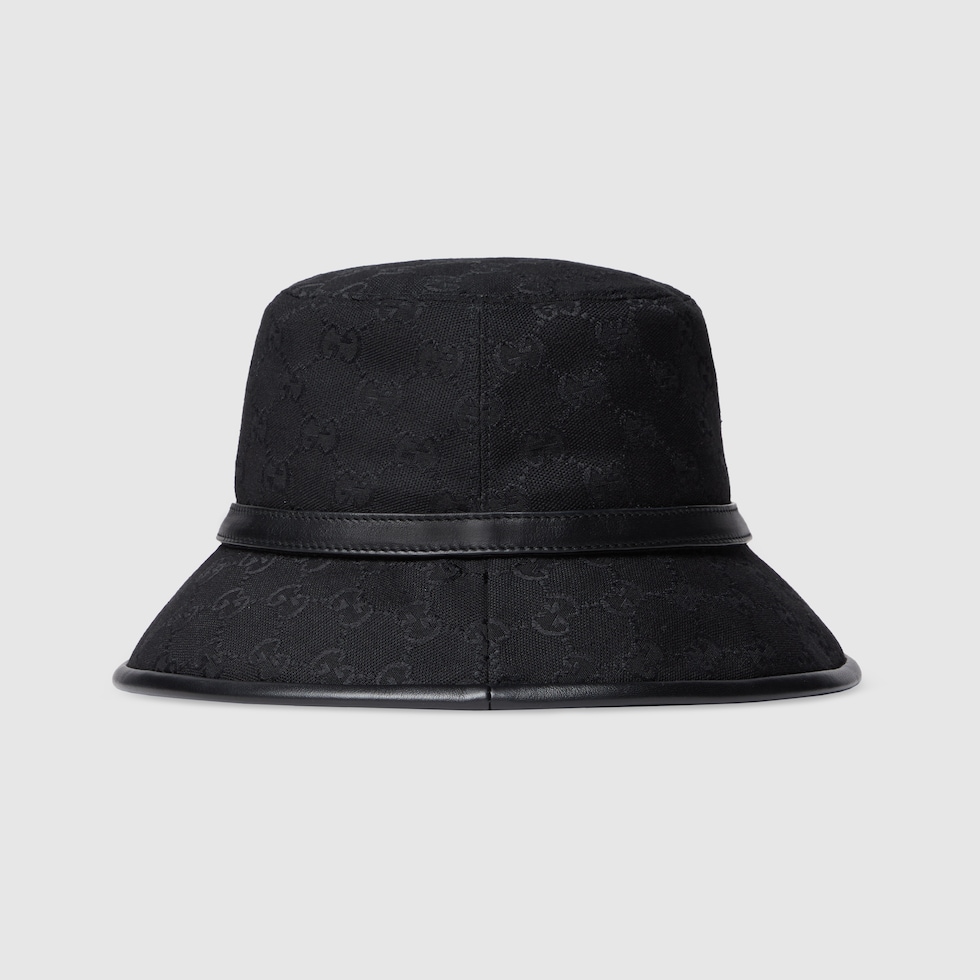 GUCCI ブラック バケットハット GGロゴレディースSサイズ