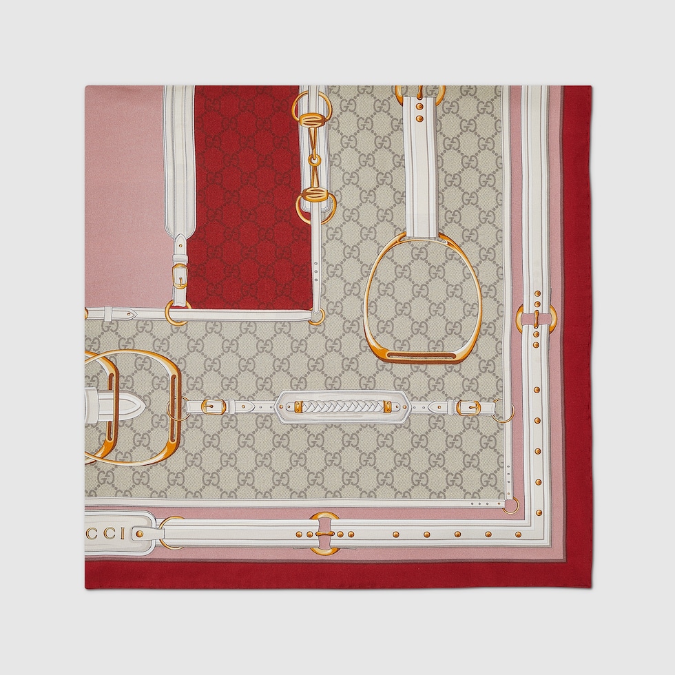 【未使用】 GUCCI スカーフ ボルドー 花 カラー 海外限定】 未使用】 GUCCI スカーフ ボルドー 花 カラー 小物