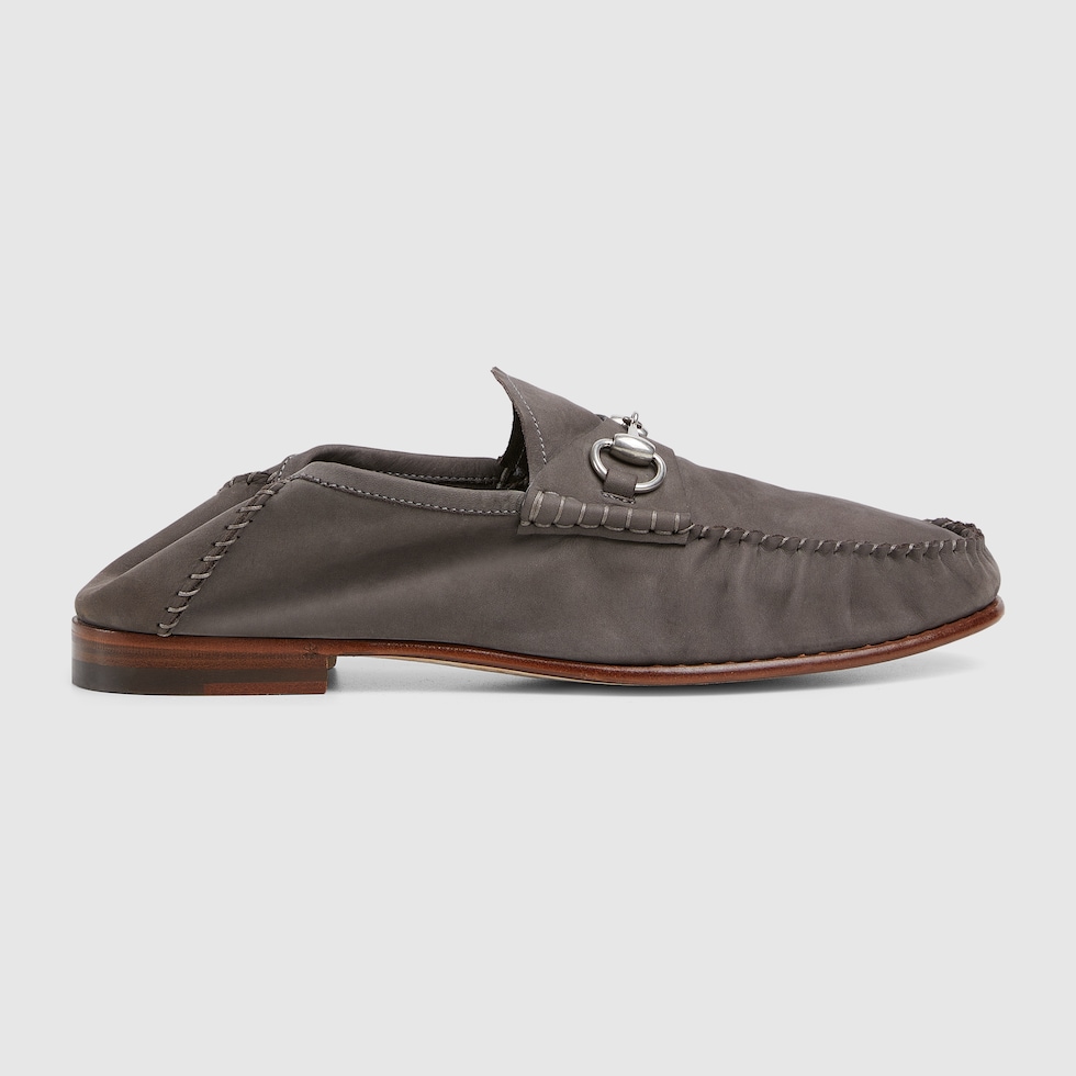 Men's Gigi loafer in dark grey suede | GUCCI® UK