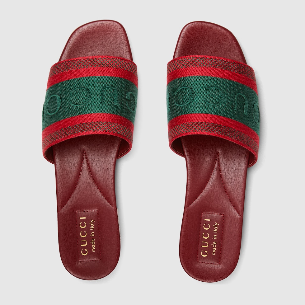 womens red gucci slides
