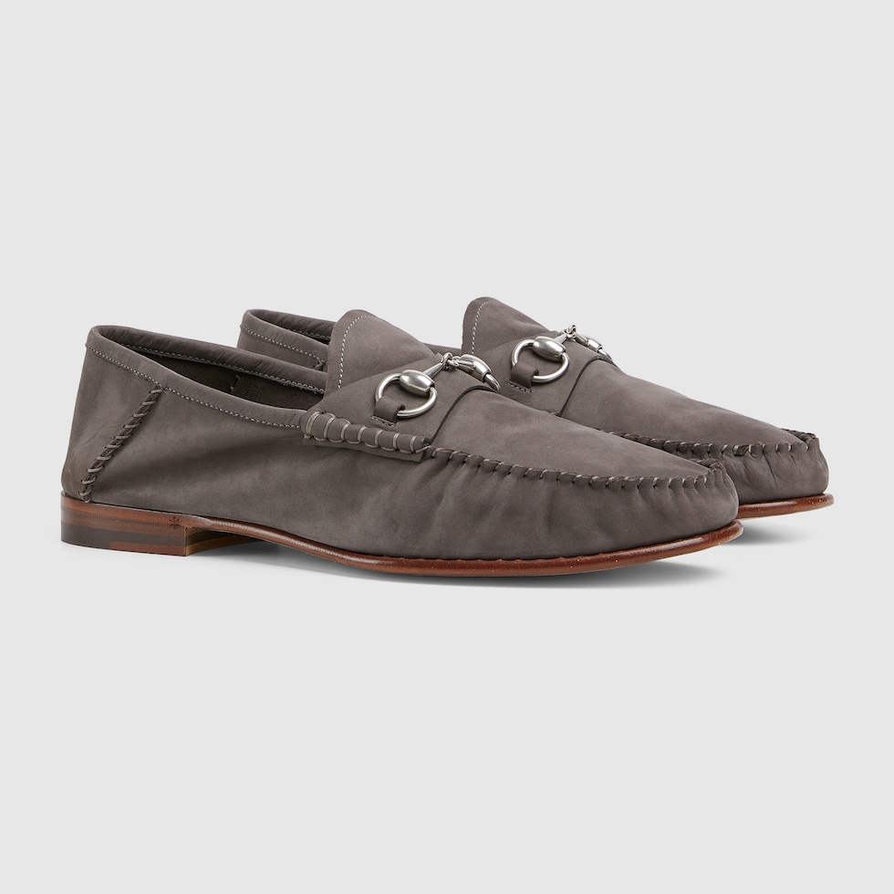 Men's Gigi loafer in dark grey suede | GUCCI® UK