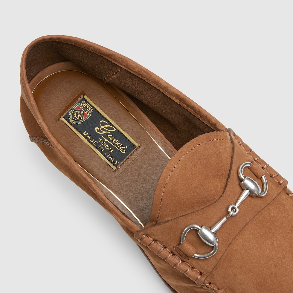つちみかどGUCCI ブラウン ローファー イタリア製 Mocassino Gigi uomo in pelle scamosciata marrone chiaro