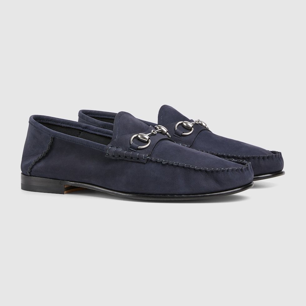 Men's Gigi loafer in dark blue suede | GUCCI® CA