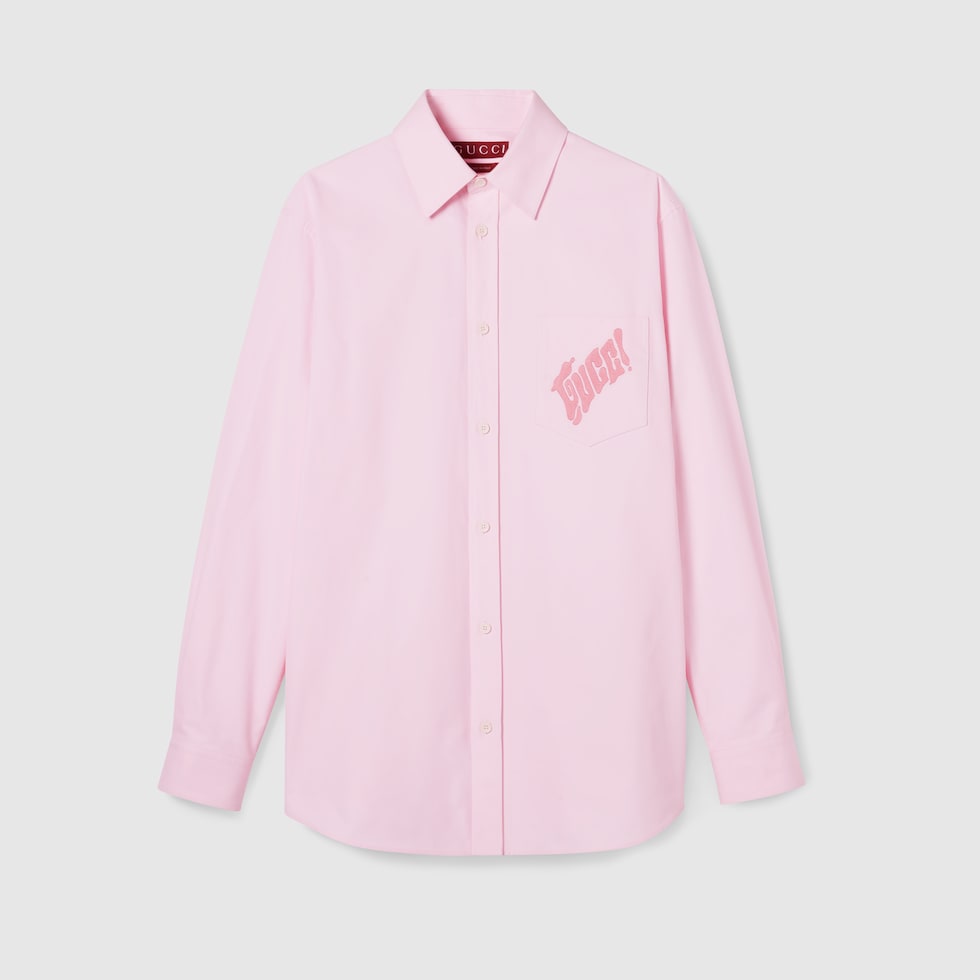 Geometric G print muslin bowling shirt in ivory | GUCCI® MX